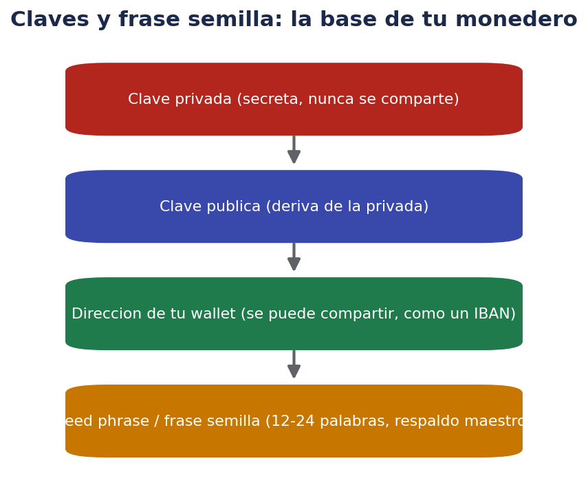 Claves y frase semilla: la base de tu monedero