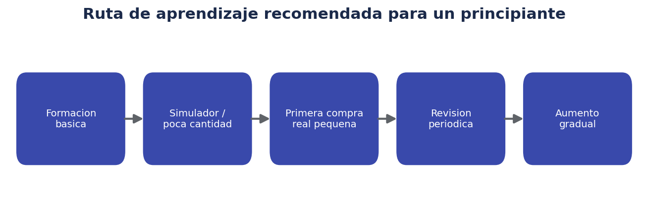 Ruta de aprendizaje recomendada para un principiante